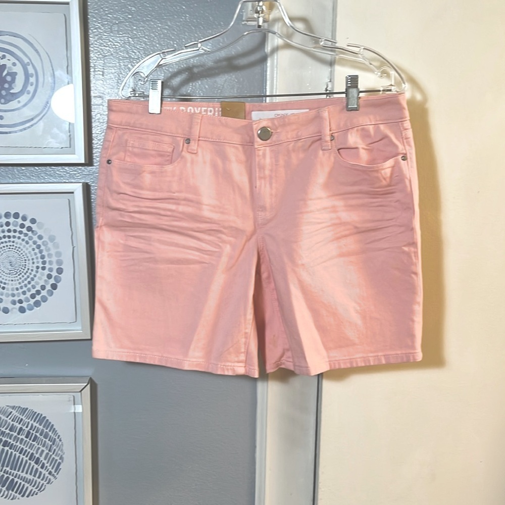 DKNY Jeans Women’s Peach Denim City Boyfriend Jean Shorts 12